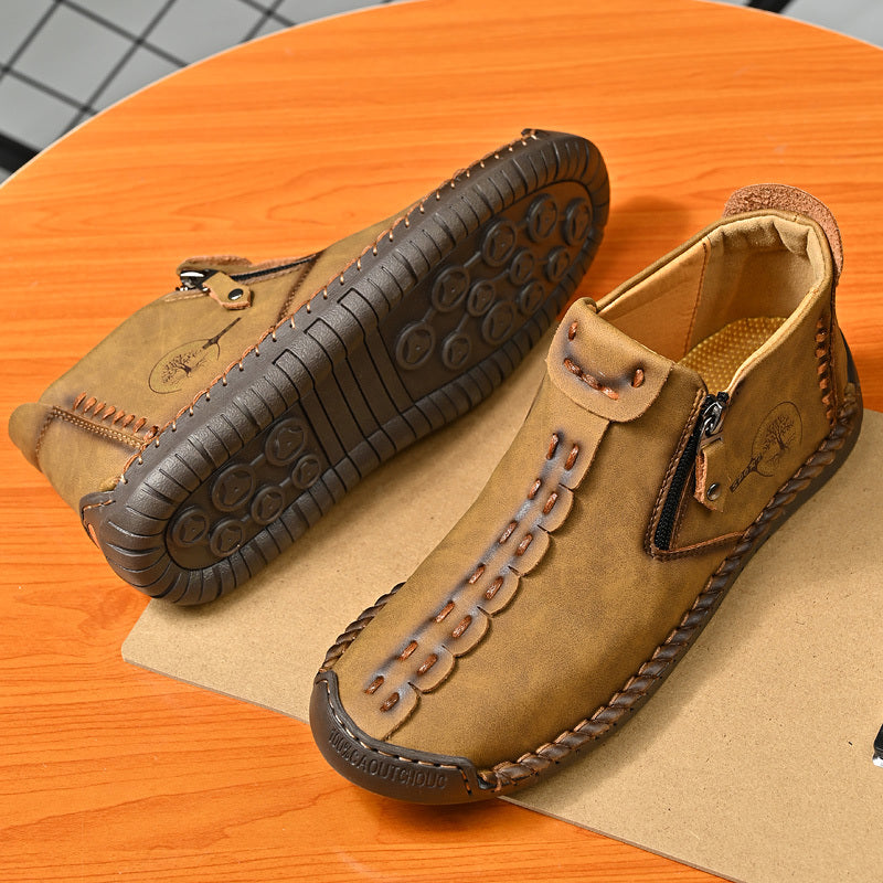 🚶♀️👢48 % RABATT !!!⏱️Ausverkauf!!✨Lässige, modische, rutschfeste mittelalterliche Schlupfstiefel aus Leder für Damen