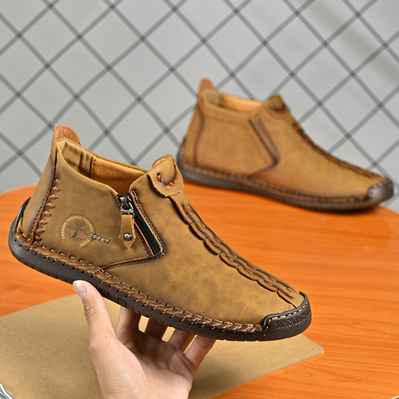 🚶♀️👢48 % RABATT !!!⏱️Ausverkauf!!✨Lässige, modische, rutschfeste mittelalterliche Schlupfstiefel aus Leder für Damen