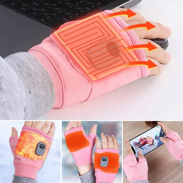 2024 Smart Thermostatic Heated Fingerless Gloves