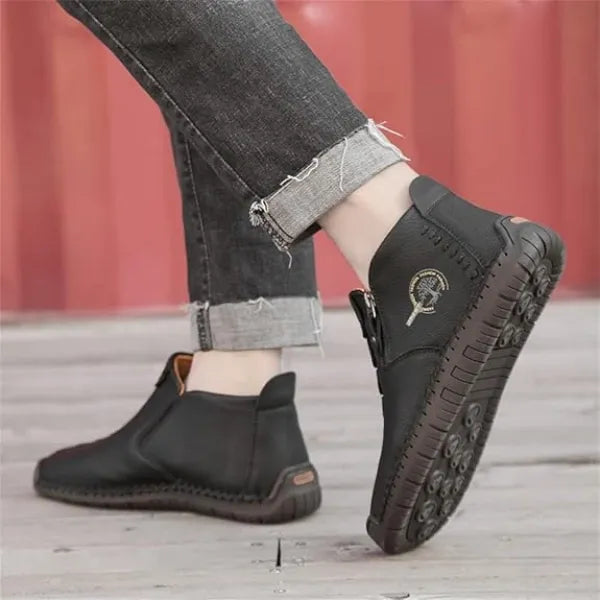 🚶♀️👢48 % RABATT !!!⏱️Ausverkauf!!✨Lässige, modische, rutschfeste mittelalterliche Schlupfstiefel aus Leder für Damen