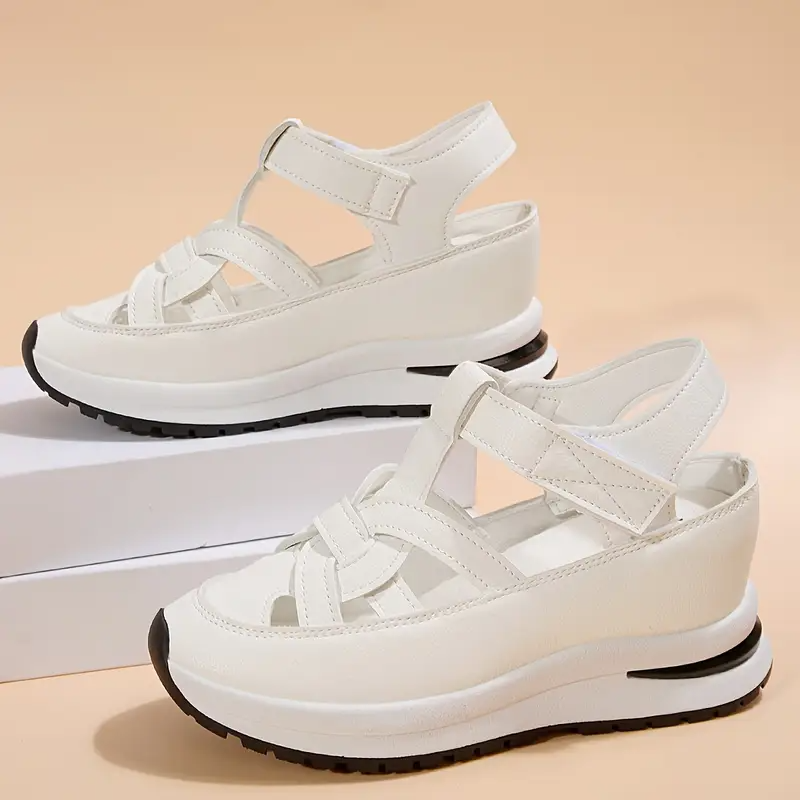 Women’s Soft Adjustable Sandals – Hook & Loop, Comfort Fit for Wide & Narrow Feet