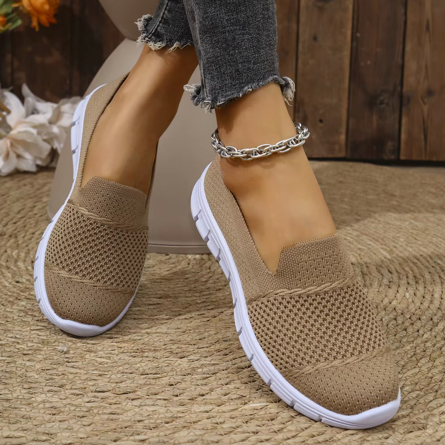ComfortKnit™ Slip-On Walking Sneakers — Breathable, Cushioned, Non-Slip