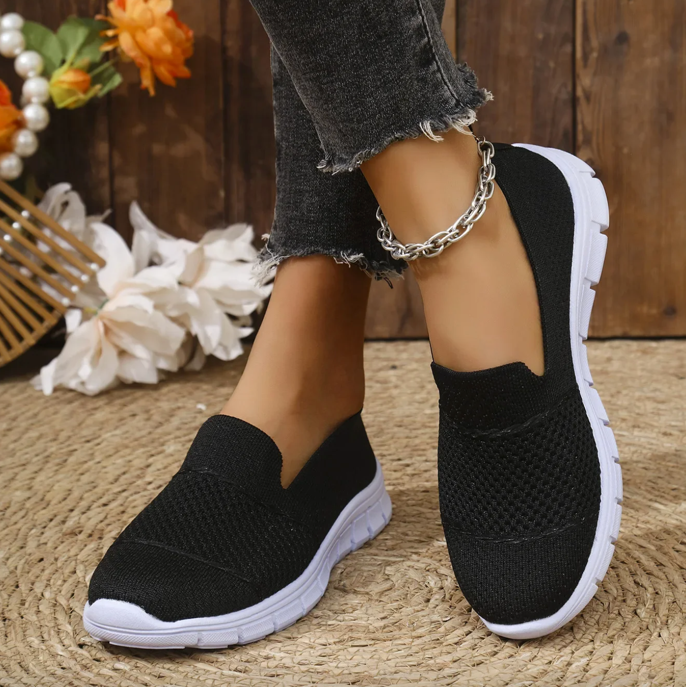 ComfortKnit™ Slip-On Walking Sneakers — Breathable, Cushioned, Non-Slip