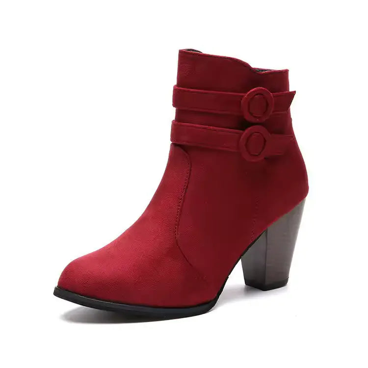 WarmStep™ Elegant Orthopedic Ankle Boots — Non-Slip Block Heel, Side Zip