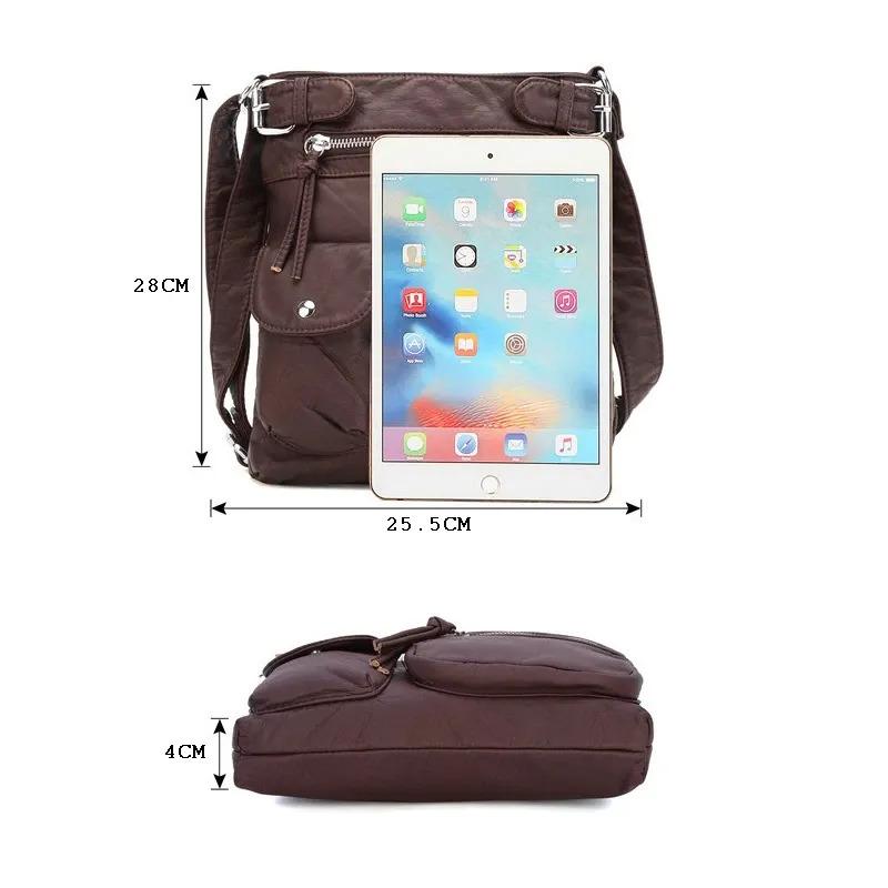 Premium Multi-Pocket Crossbody Bag, Soft Leather Shoulder Bag