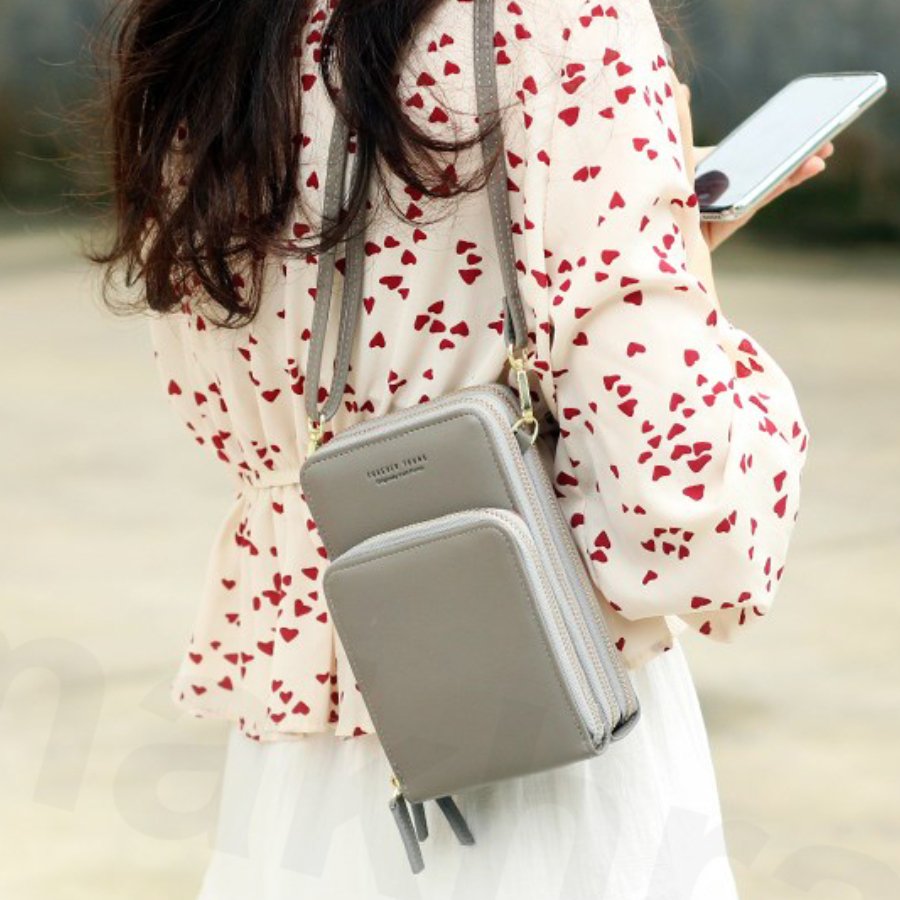 3-Layers Leather Crossbody Shoulder Bag - Beelovy