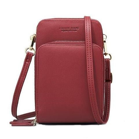 3-Layers Leather Crossbody Shoulder Bag - Beelovy