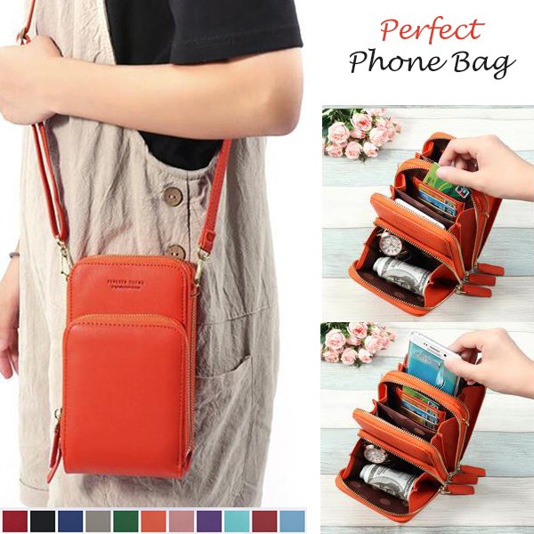 3-Layers Leather Crossbody Shoulder Bag - Beelovy