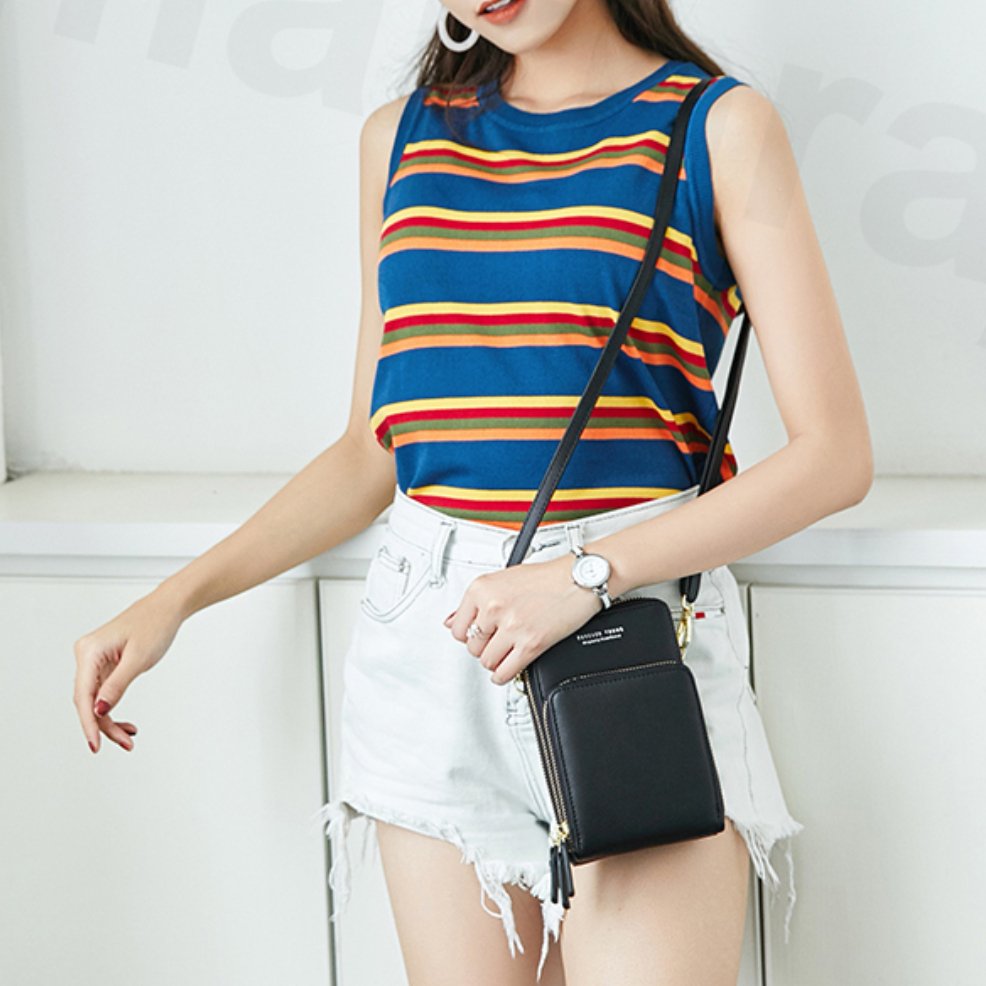 3-Layers Leather Crossbody Shoulder Bag - Beelovy