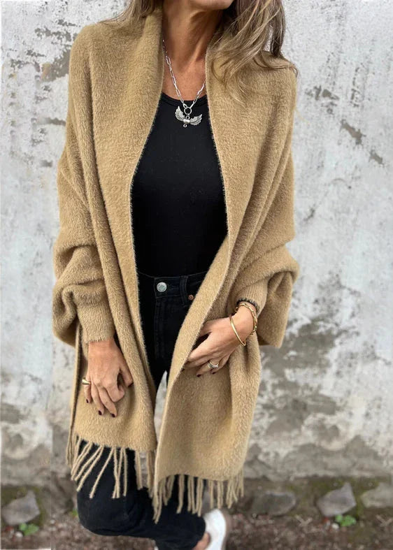 🔥Last Day Sale Up To 50% OFF - Oversized Tassel Shawl Coat