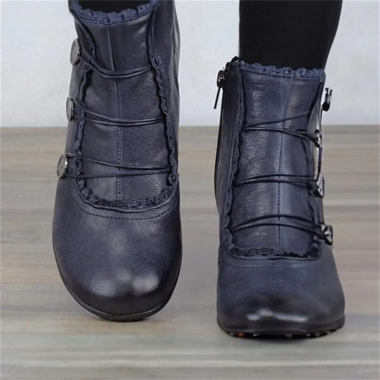 ComfortLace™ Button-Strap Orthopedic Ankle Boots