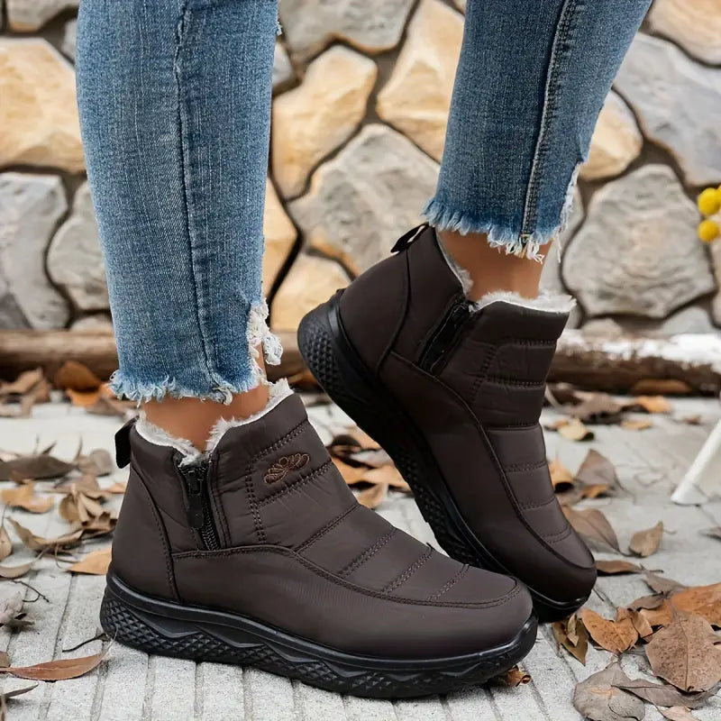 CozyWinter™ Plush Ankle Boots – Warm, Anti-Slip & Easy On/Off