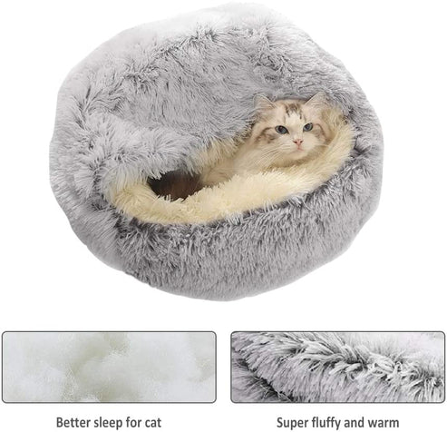 CozyNook Plush Fluffy Pet Round Bed