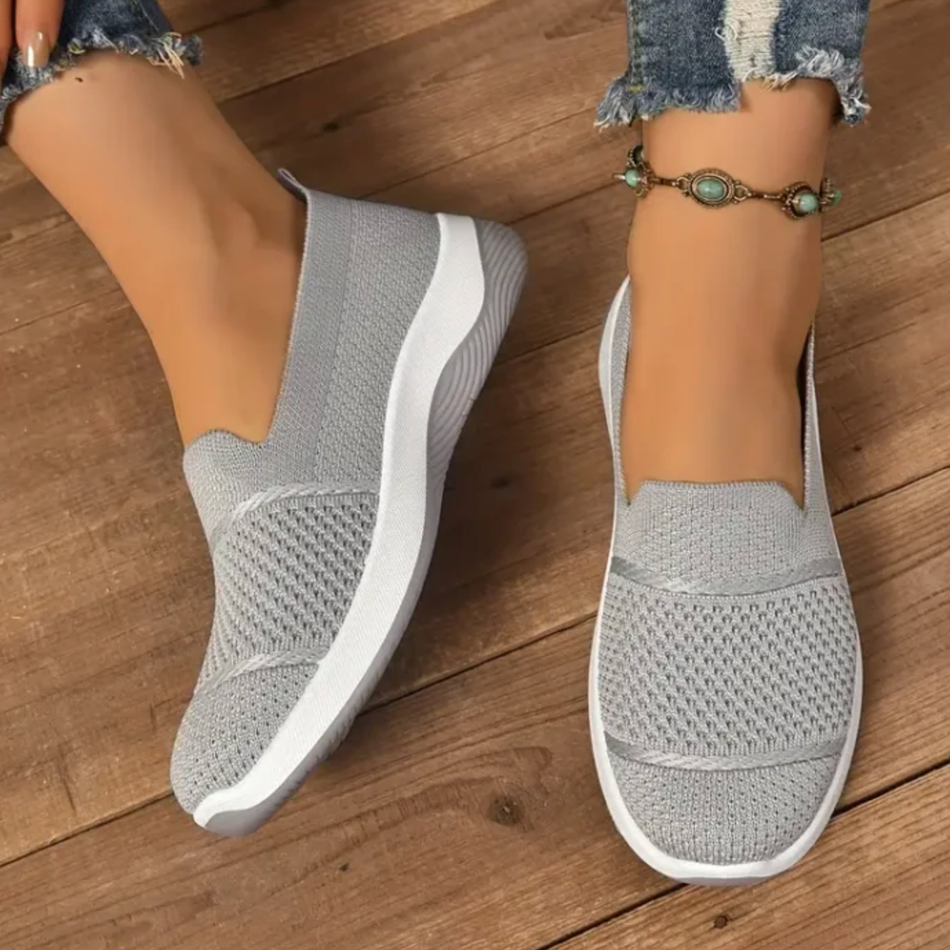 ComfortKnit™ Slip-On Walking Sneakers — Breathable, Cushioned, Non-Slip