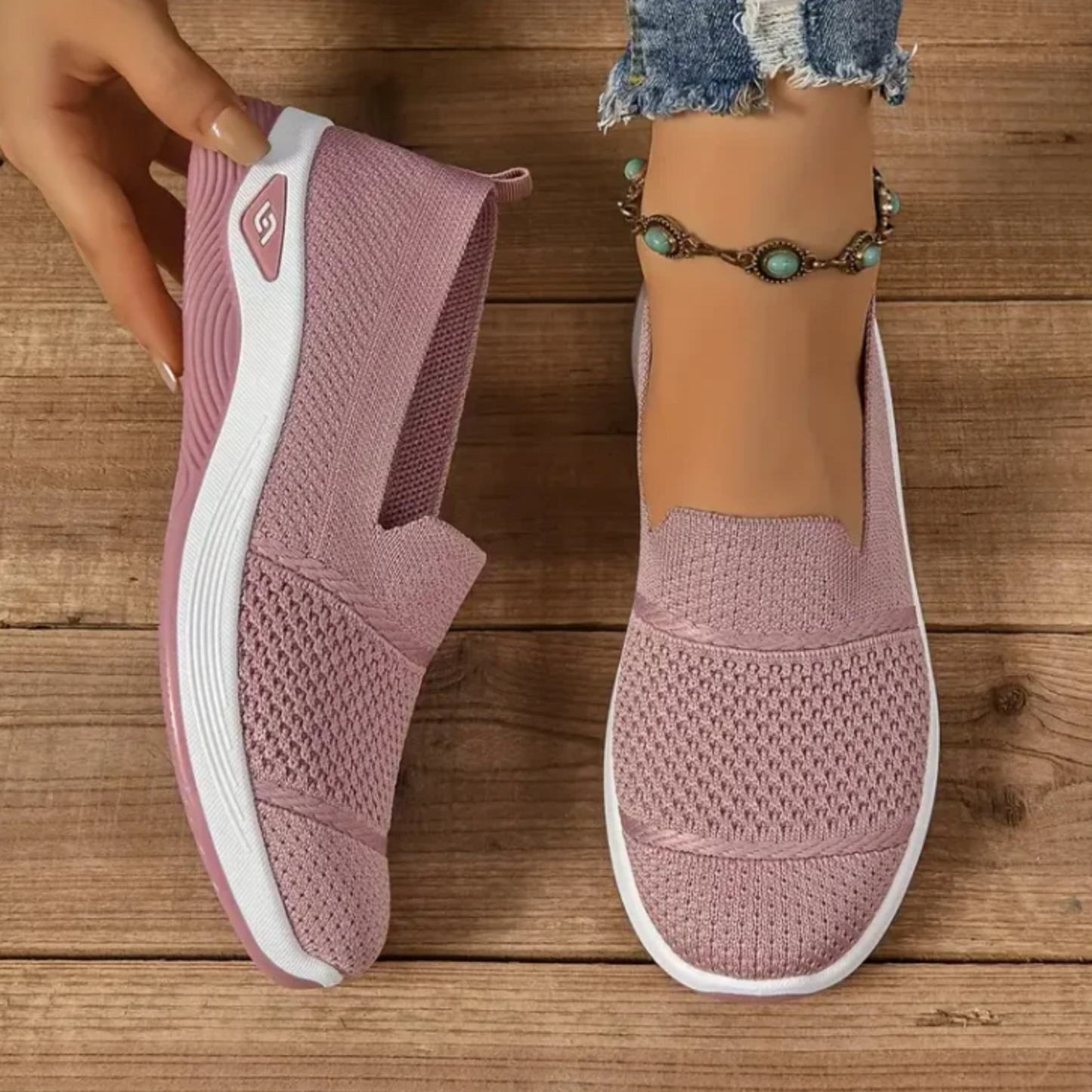 ComfortKnit™ Slip-On Walking Sneakers — Breathable, Cushioned, Non-Slip