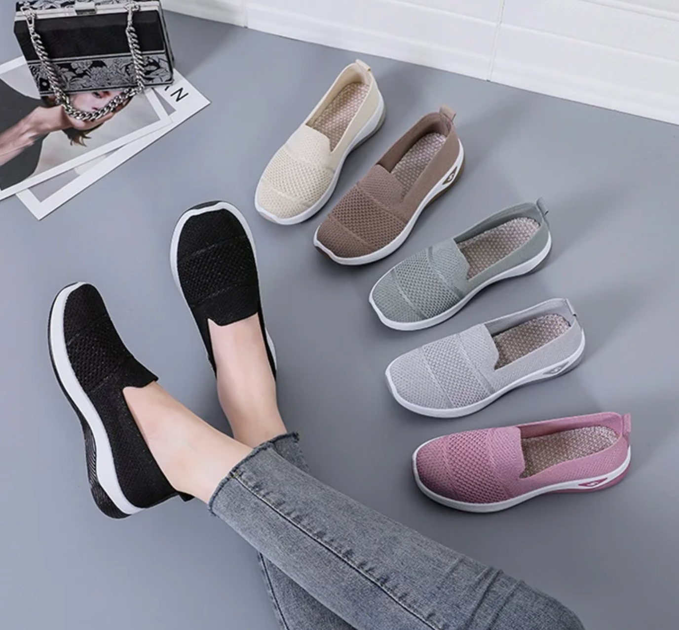 ComfortKnit™ Slip-On Walking Sneakers — Breathable, Cushioned, Non-Slip