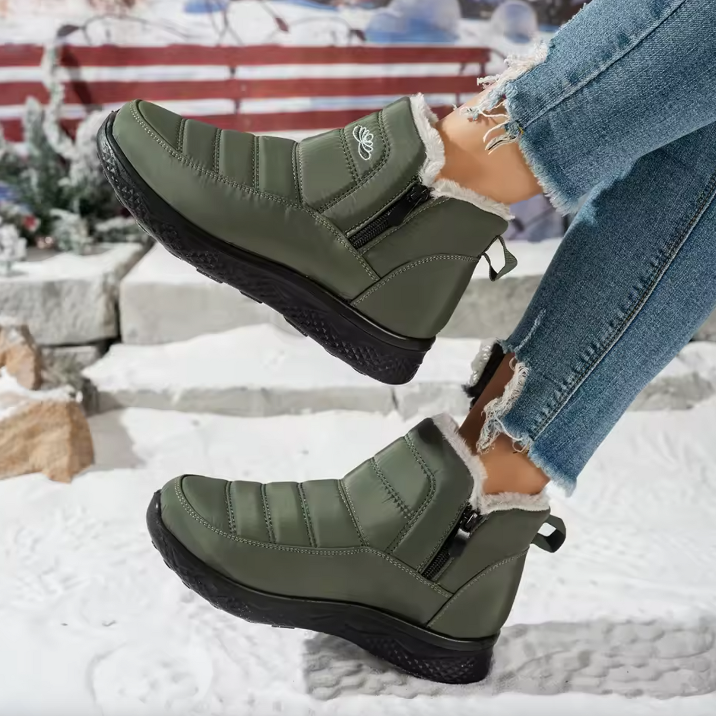 CozyWinter™ Plush Ankle Boots – Warm, Anti-Slip & Easy On/Off