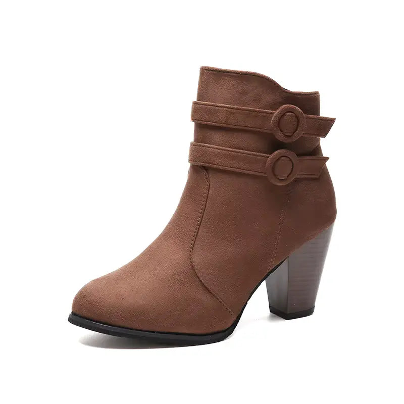 WarmStep™ Elegant Orthopedic Ankle Boots — Non-Slip Block Heel, Side Zip