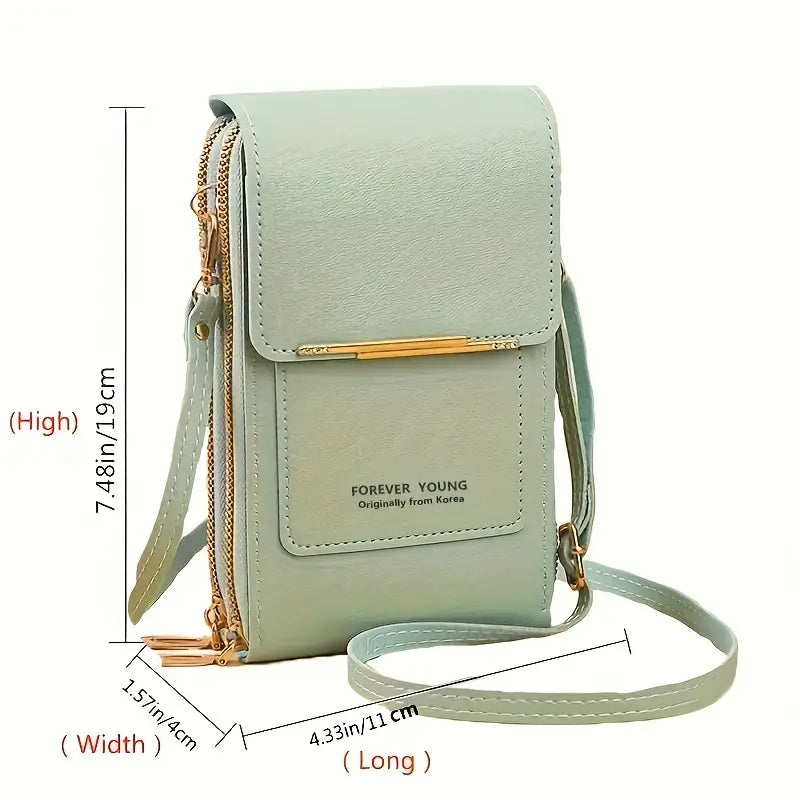 Touch Screen Mobile Phone Bag, Vertical Wallet With Card Slots