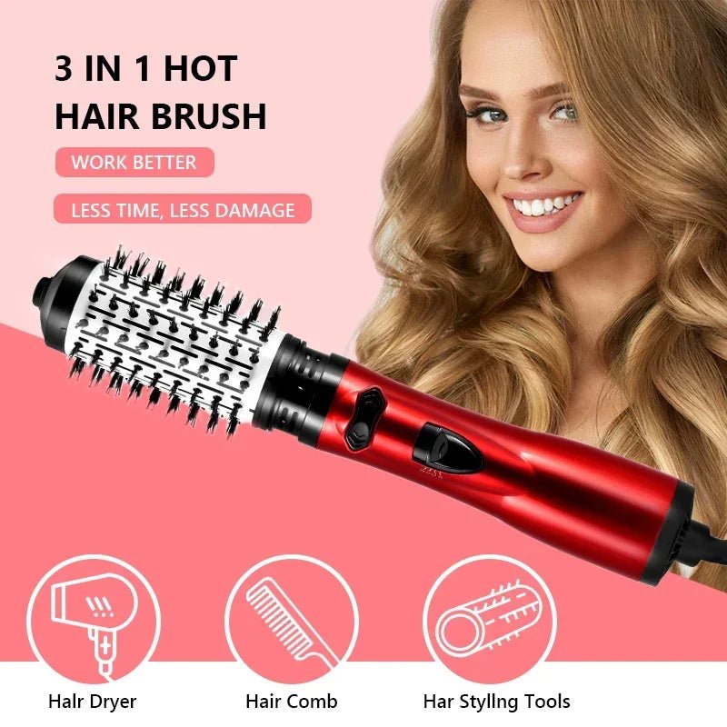 3-in-1 Hot Air Styler and Rotating Hair Dryer for Dry Hair, Curl Hair, Straighten hair - Beelovy