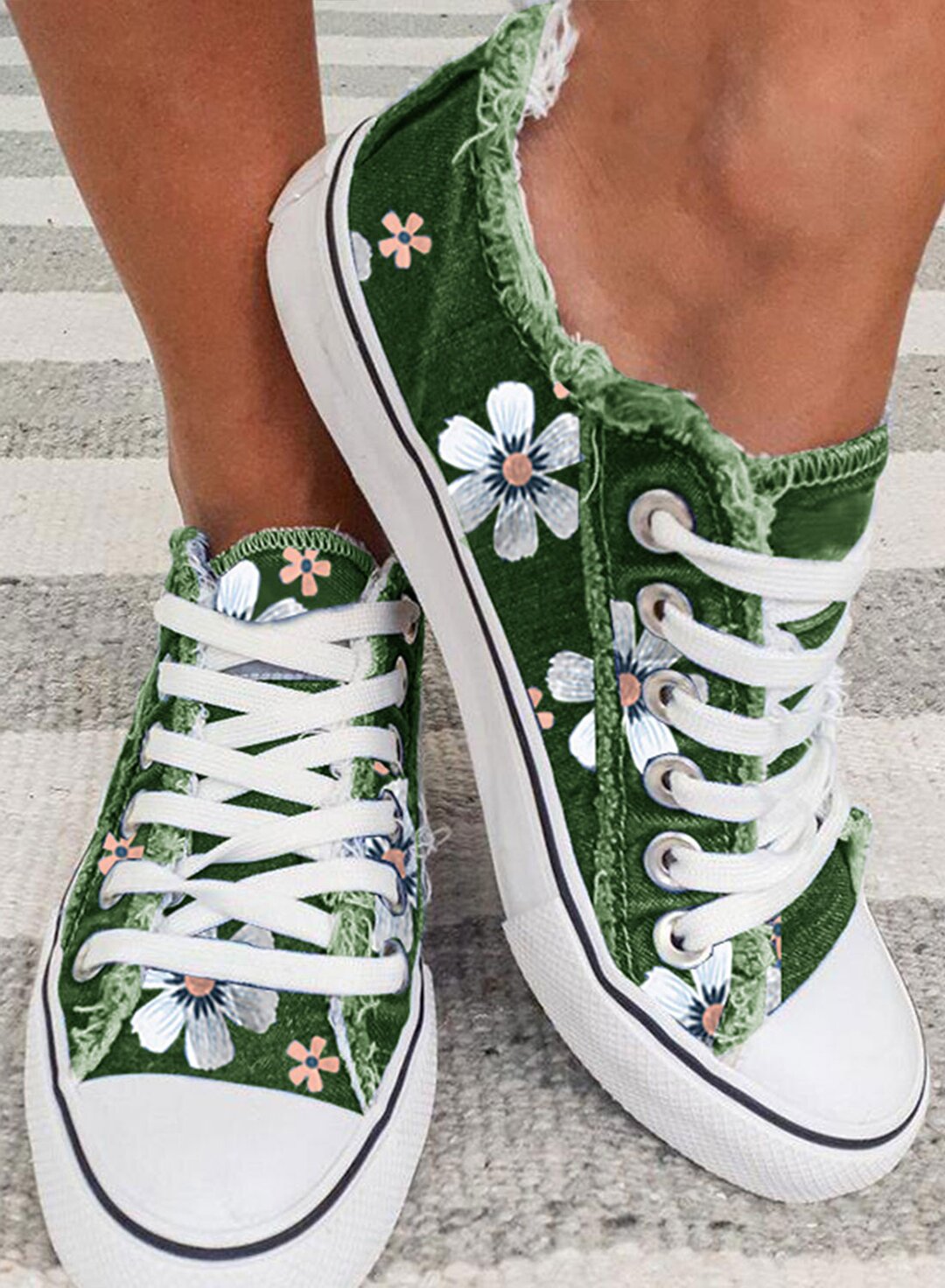 Women's floral outlet canvas shoes